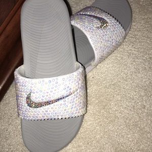 New Custom Bling Nike Slides